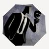 1pc Masked Figure Automatic Folding Umbrella - Windproof Compact Travel Umbrella with Auto Open/Close, 8-Rib Heavy-Duty Shaft for Women/Men A024