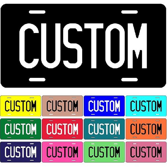Metal  License Plate - 6X12 Inch - Personalized License Plate For Front Of Car - Decorative Auto Accessories Car Tags (3. Upload Design)