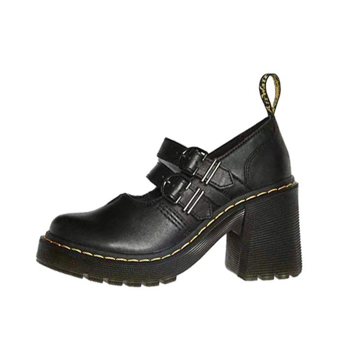 Dr. Martens Eviee Sandal Leather Double Buckle Platform Shoes Women Shoes Black 27371001