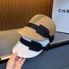 Hat Sun Hat Women's Sun Protection Summer Straw Woven Breathable Fashion Bow Equestrian Hat Seaside Vacation Style Cap