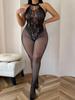Sexy Hollow Mesh Fishnet Bodysuit - Erotic Lingerie with Jacquard Design