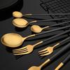 Tableware Stainless Steel Black Gold Flatware Cutlery Set Dinnerware Dinner Knife Coffee Spoon Fork Salad Fork Spoon Silverware