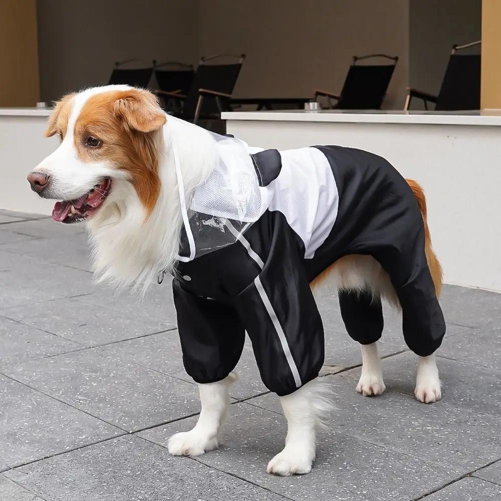 Cartoon Dog Raincoat with Hood Funny Shape Adjustable 3D Frog Pet Poncho Full-Coverage Transparent Hat Four Legs Dog Costume