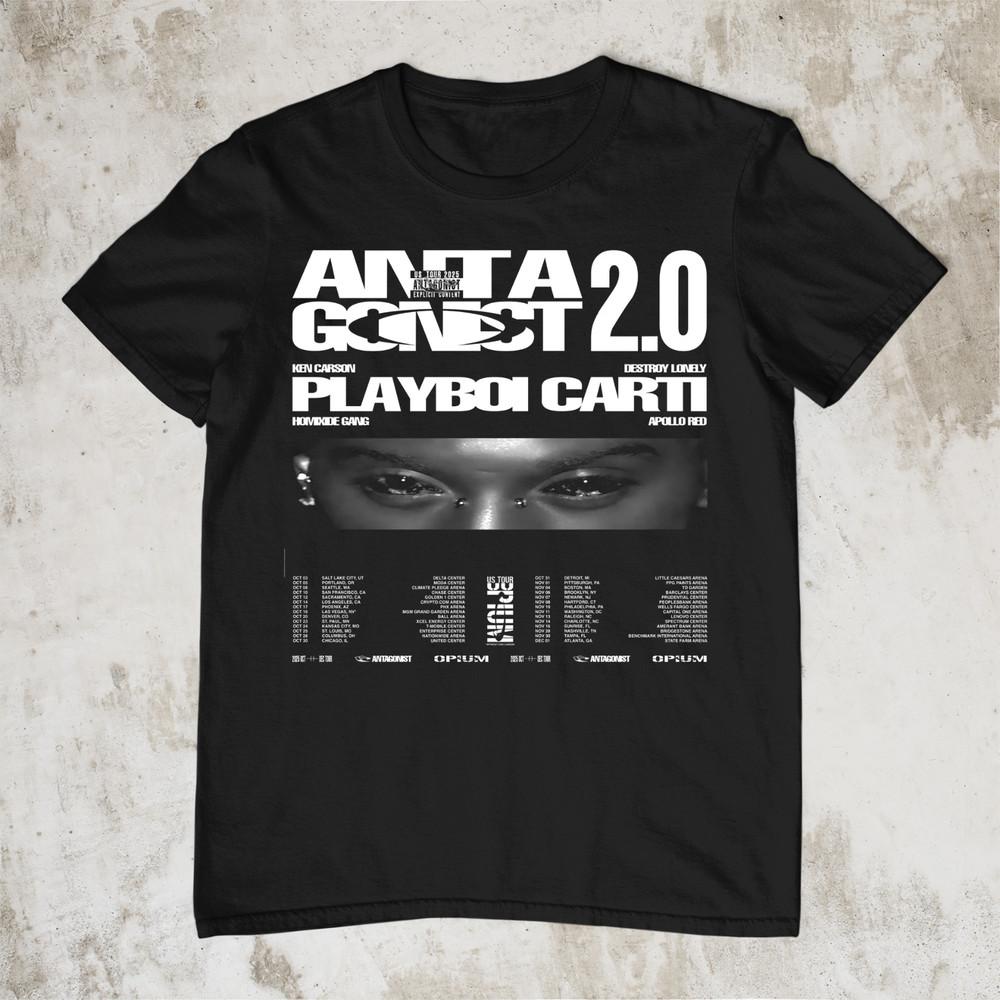 Playboi Carti Antagonist 2.0 Тур 2025 Футболка K927 Унисекс Футболка XXL