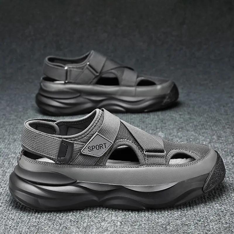 

Модная спортивная мужская обувь для улицы, нескользящая, пляжная, сетчатая, цвет в ассортименте, ПВХ, новинка, лето 2025, модная обувь для босиком, для взрослых, купить мужские сандалии 45