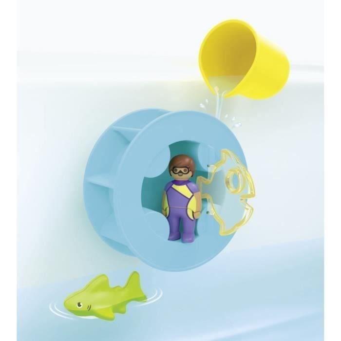 PLAYMOBIL Junior 71688 Water Wheel with Baby Shark, Bath Toy, Ages 12 Months and Up