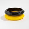 Korean Glossy Round Resin Bracelets Thick Geometric Plastic Bangle Stackable Elegant Wide Bracelets Fashion