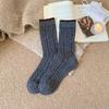 Twist Knit Pattern Women's Socks Retro Middle Tube Socks New Floor Socks  Daily Wear