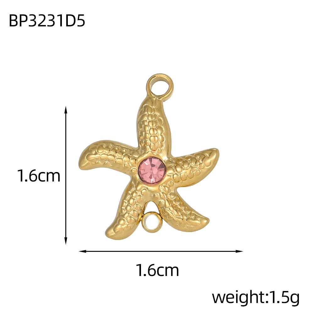 CARLIDANA New Design Non Tarnish Beach Charm Stainless Steel Dolphin Gold Color Starfish Fish Oil Drop Charms for Jewelry Making
