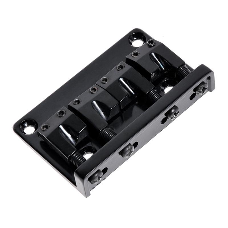 4 String Electric Bass Guitar Fixed Bridge 79.5x51.5MM Guitar Bridge Assembly Metal Texture Perfect for Electric Guitar