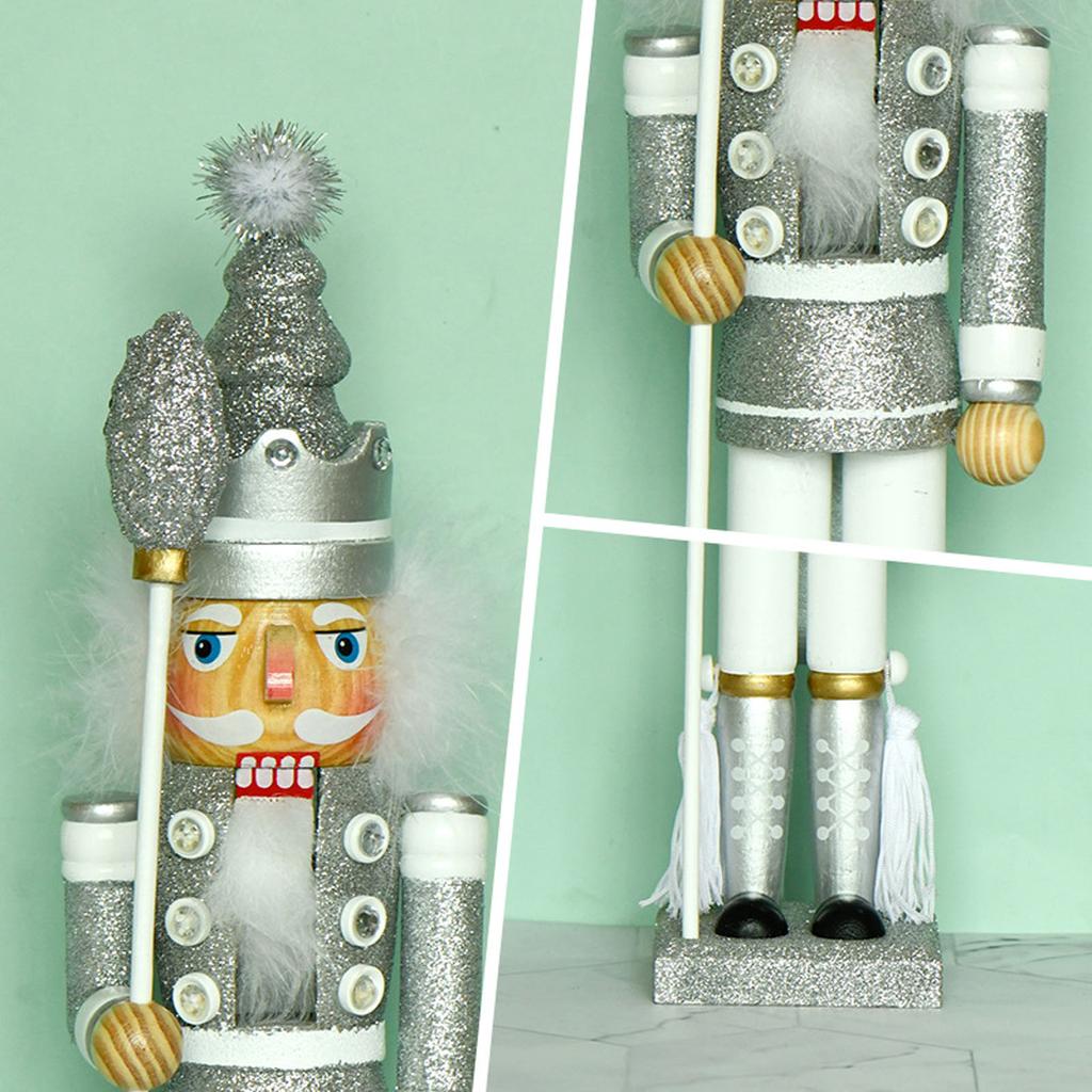 16 Inch Merry Christmas Decorations Nutcracker Figurine Wooden Soldier King Ornament for Indoor Winter Table Centerpiece