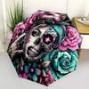 1 ud. Paraguas de Calavera Paraguas Plegable Portátil Estructura Ósea de Hueso de Hierro Paraguas para Exteriores y Hogar