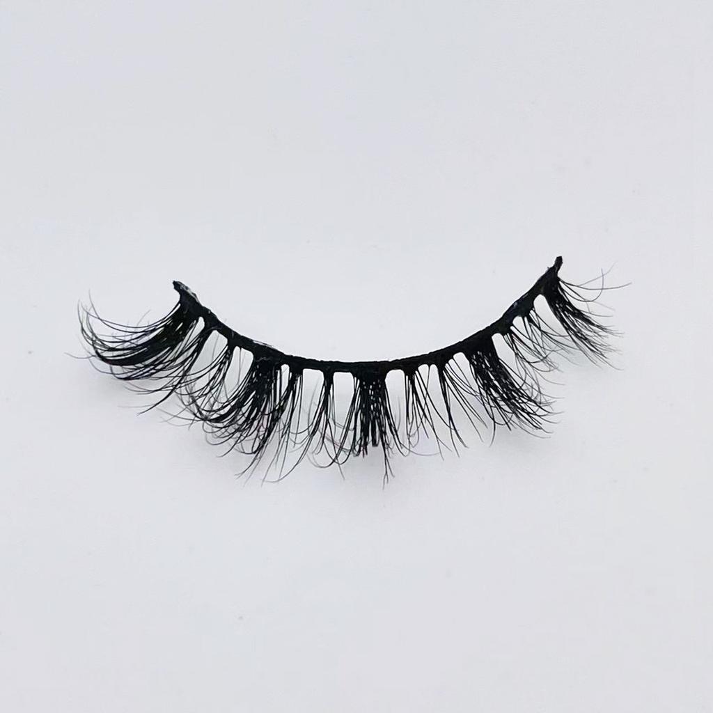 New Product 12mm Natural Mink Hair False Eyelashes European And American Eyelashes Hard Stem Short Eyelashes False Eyelashes