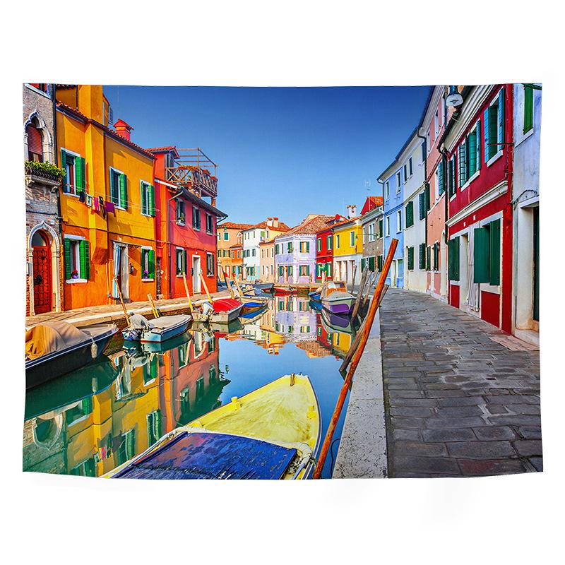 VIKAMA Atmospheric Landscape Tapestry Bedroom  Living Room Sofa Backdrop Guesthouse  Dormitory Decorative Hanging Tapestry