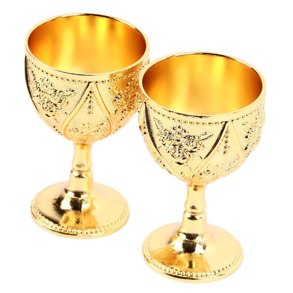 Gold Wine Glass Embossed Chalice Goblet Goblets & Chalices Metal Goblet For Renaissance Gifts