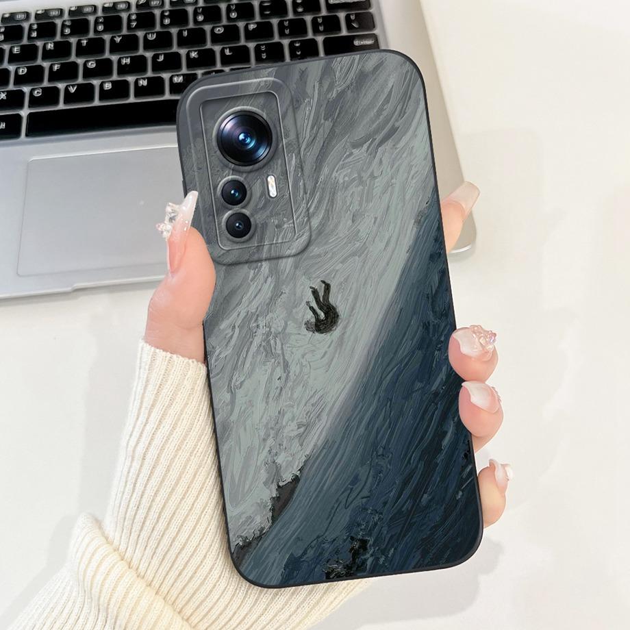 Für Xiaomi 12 12s 12x 12T Pro 12s Pro 12 Lite 12Ultra Handyhülle Flüssigsilikon Weiche Rückabdeckung Kaninchen Panda Blume Capa Tasche