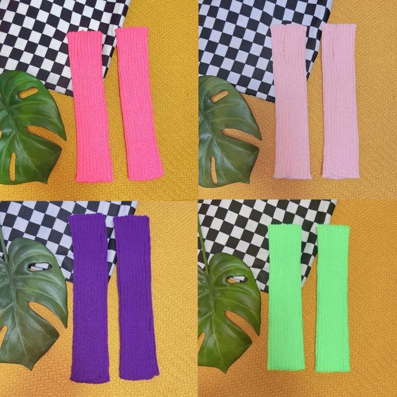 Long Fingerless Gloves for Women Winter Warm Stretchy Arm Warmer Knit Mittens with Thumbhole for Writing Texting