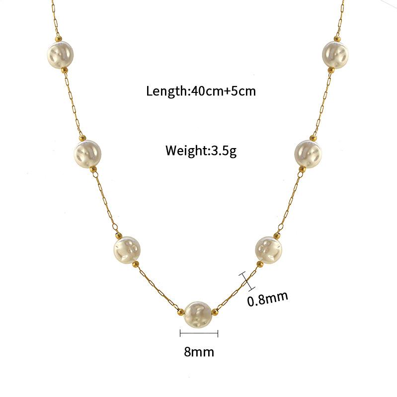 Stainless Steel Personalized High-Quality Popular Non-Fading Texture Round Bead Collarbone Necklace Bracelet Set Elegant Accessories