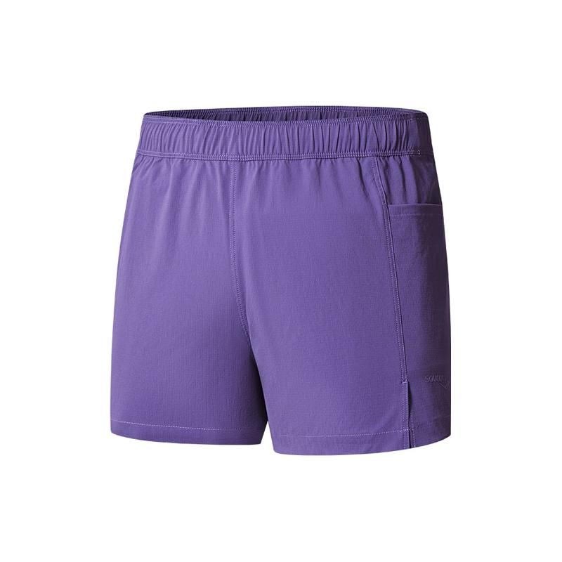 Saucony Solid Color Breathable Sports Shorts Women shorts Fog-Gray Purple SC1239092-2