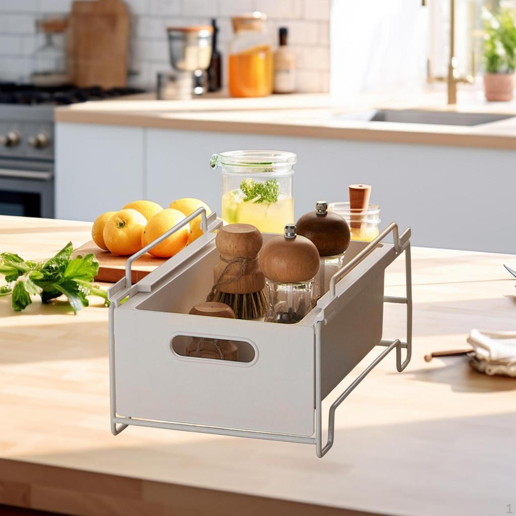 Below Sink Organizer Multifunctional Pull Out Cabinet Stackable Storage Rack for Bedroom