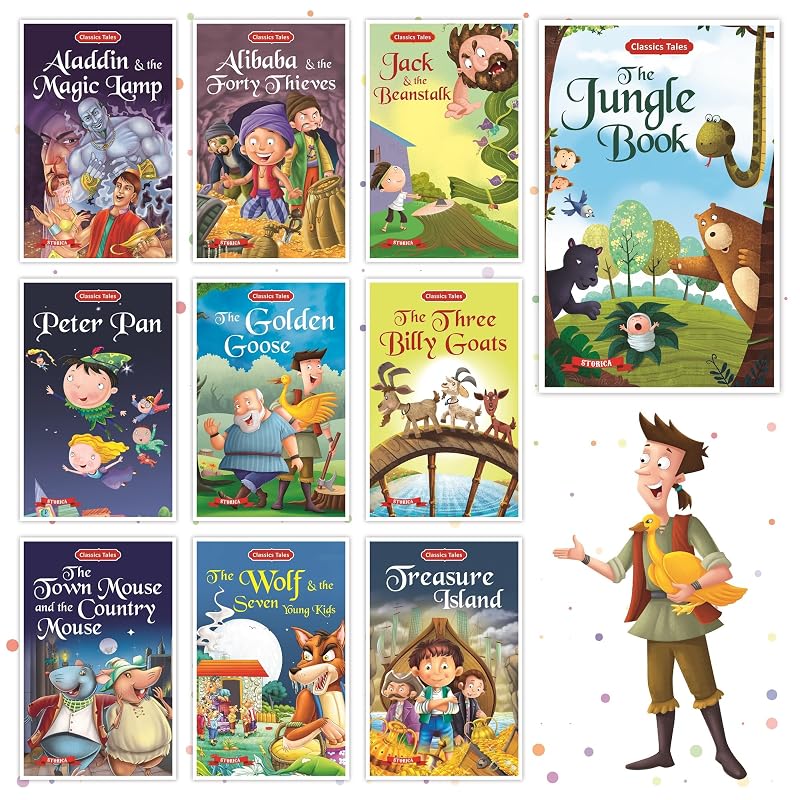 Set Story Books| English Short Stories For + | Cindrella,Rapunzel,Robinhood, Snow ,Pinocchio & Others