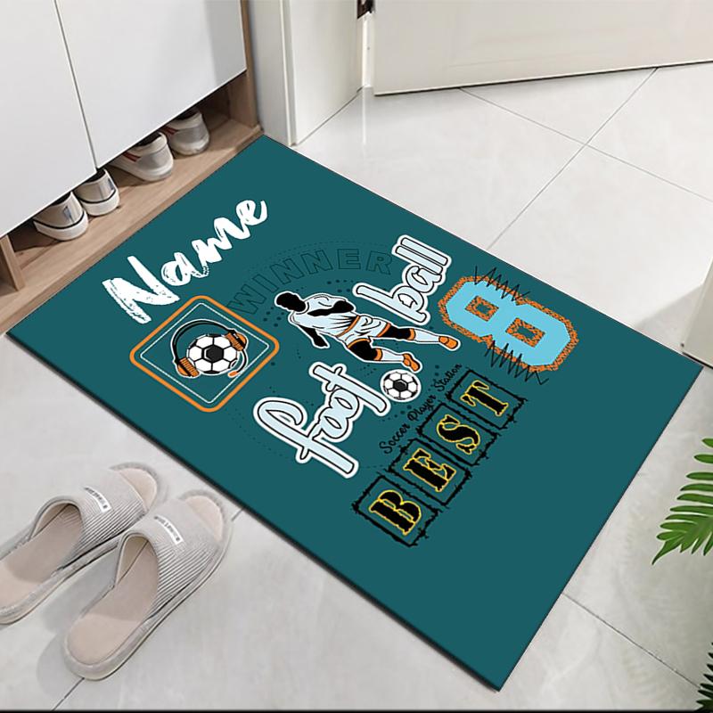 Benutzerdefinierter Fußball-Teppich mit Namen, für Bürostuhl, Wohnzimmer, Schlafzimmer, Küche, Dekor, Geschenke.