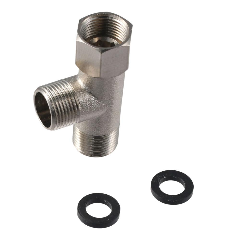 Coated Bidet T Adapter Brass 3 Way Splitter Tee Connector  Bidet