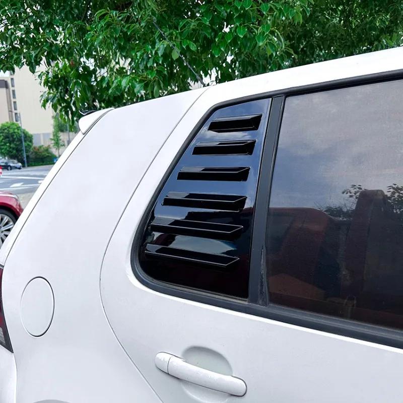 For Volkswagen GOLF 4 MK4 1997-2006 Car Rear Louver Window Side Shutter Cover Trim Sticker Vent Scoop ABS Carbon Fiber Black ABS