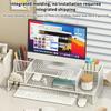 Computer Monitor Stand Elevated Hollow Cooling Laptop Rack Desktop Storage Holder Home Office Desk Computer Keyboard Organizer