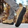 Men Retro Suede Handmade Casual Walking Shoes Outdoor Grey Lacing Driving Shoes Over Sized