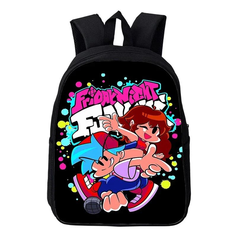 16 Inch Friday Night Funkin Backpack Toddler Kindergarten Bag Cartoon School Bags for Boys Girls Waterproof Kids Backpacks