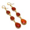 Carnelian Gemstone Handmade 925 Sterling Silver Jewelry Earring 2.99" KJ-1686