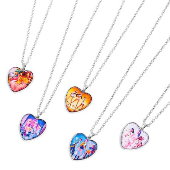 Korea Pop Necklace Heart Pendant Necklace Anime Movie Hunters Necklace Jewelry Gift for Teens Boys Girls Fans