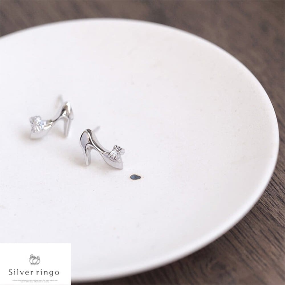 Cinderella 925 Silver Shoe-Shaped Earrings