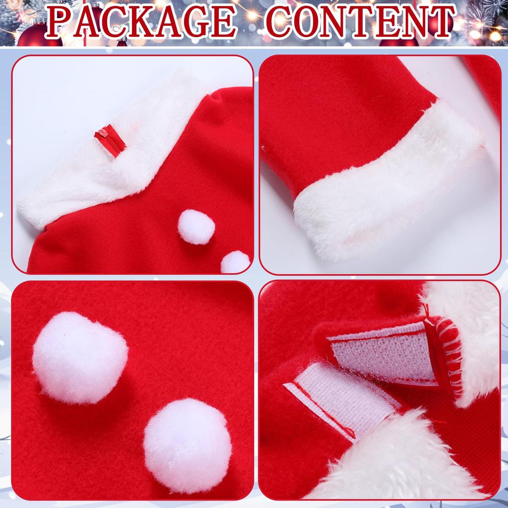 Joyesplay Christmas Cosplay Kids Santa Dress Santa Claus Christmas Outfit for Santa School Stage Commemorative Gift 4-Piece Set, Costume, Girls,