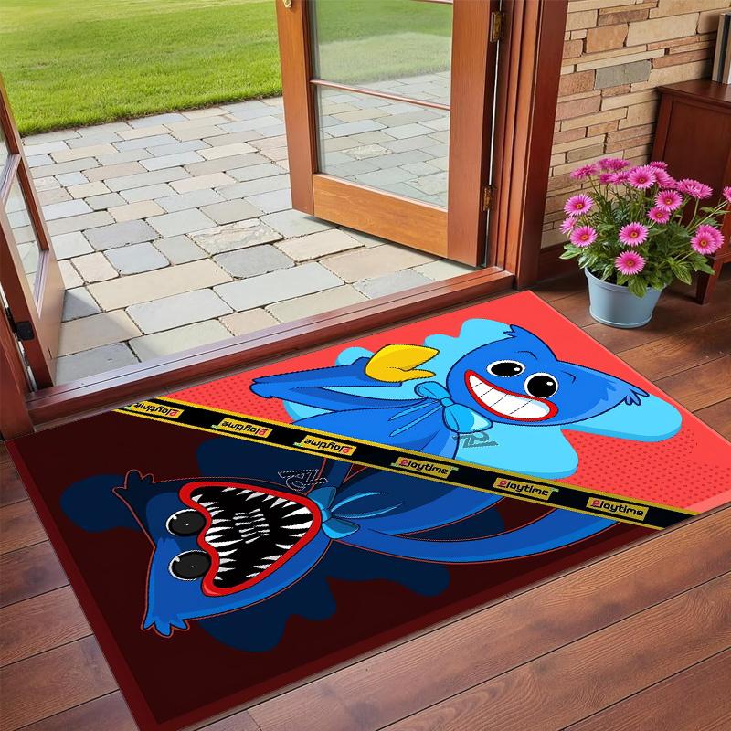 Poppy Playtime Print Crystal Velvet Plush Rug Anti?Slip Wear?Resistant Floor Carpet For Indoor Household Home Decoration