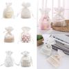 Reusable White Gift Bag Gauze Festival Favor Drawstring Pocket Packing Packaging Bag Wedding