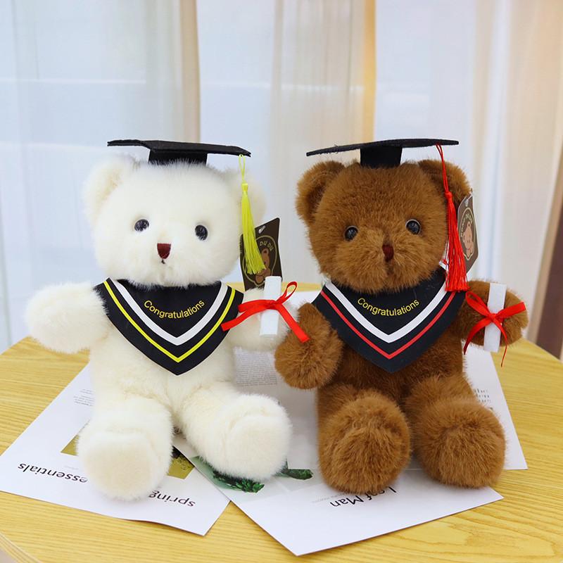 Bear Teddy Mortarboard Plush Stuffed Toy Doll Room Decor Birthday Kids Gift