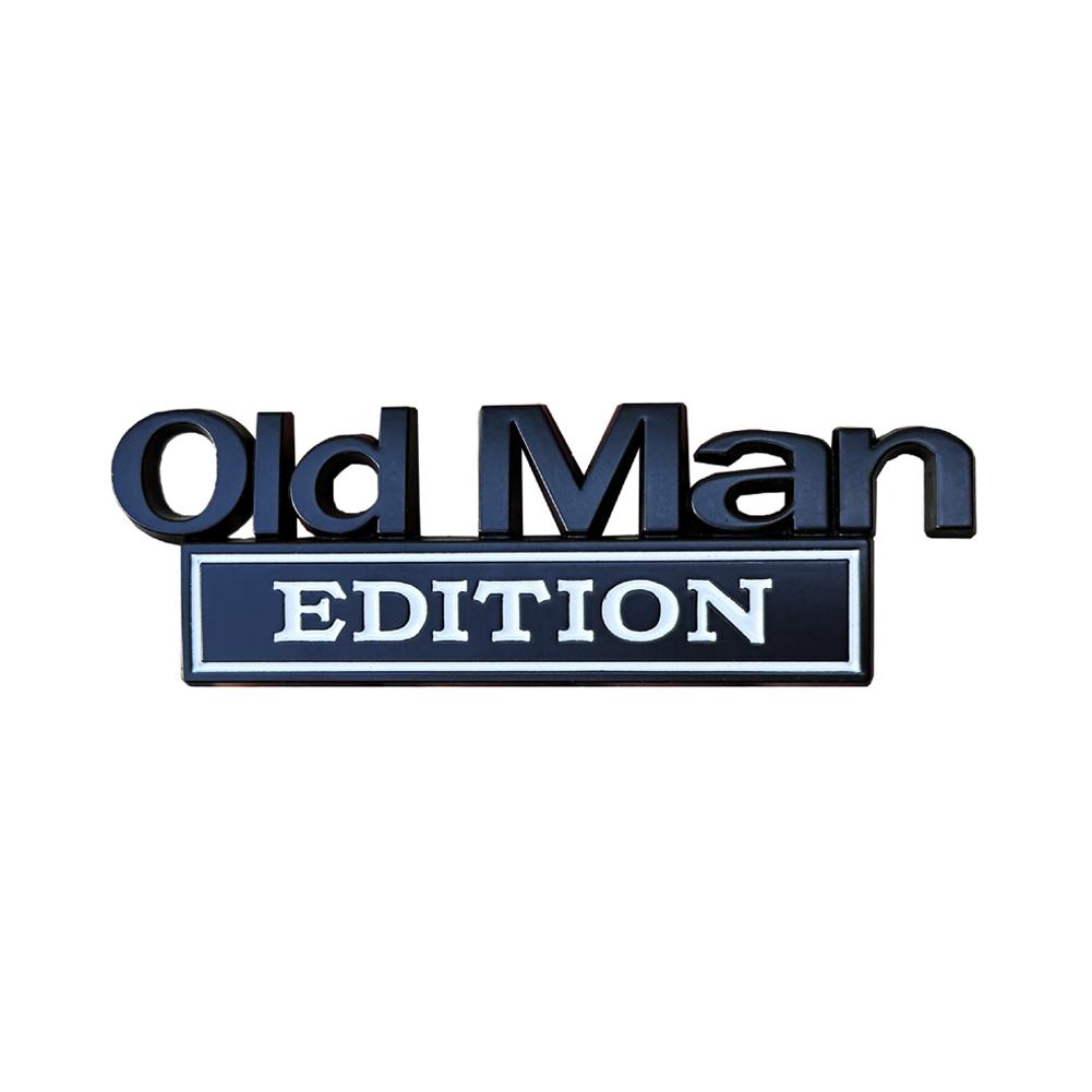 Old Man Edition Metal Emblem Badge Sticker Decal Universal Vehicle, SUV, Motorcycle for Car Truck Fits Fender or Rear Tailgate