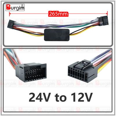 16pin Android Radio 24V To 12V Adapter 300MM Extend Wire For Truck Car Carplay Player Power Cord Player Harness Wire Connector