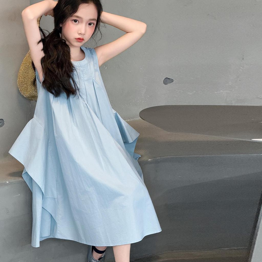 Fashionable Summer Girls' Princess Dress with Bow