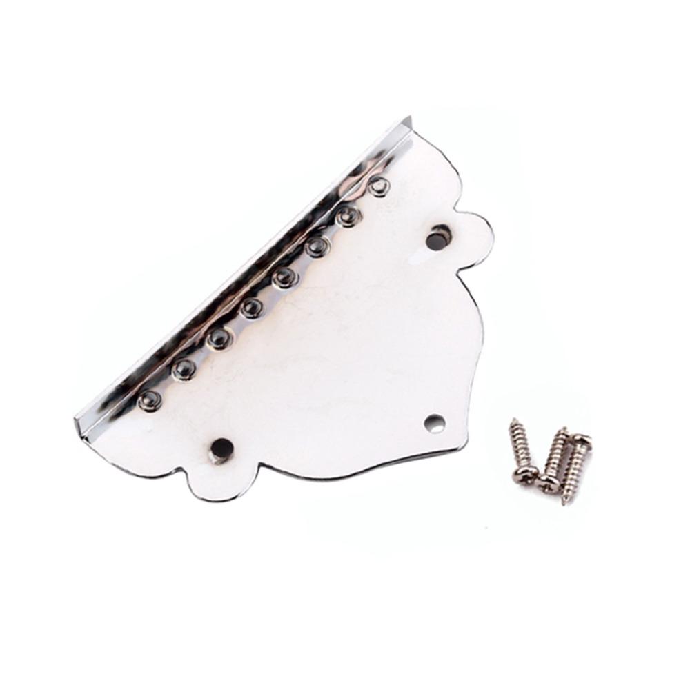 Metal Material Mandolin Tailpiece Silver Mandolin Bridge Replacement For Mandolin Instrument