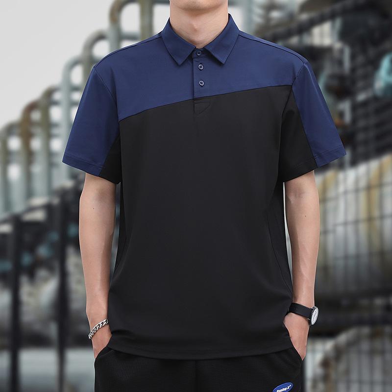 Summer Men's Ice Silk Polo Shirt Breathable and Cool Casual Business Slim Fit Polo Shirt