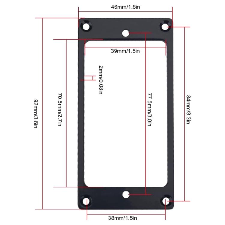 2Pcs Pickup Mounting Ring Set Pickup Cover Frame Replacement for Electric Guitar