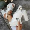 Summer Open-Toe Waterproof Platform Thick Heel Ultra High Heel Sandals Stage Performance Fashion Show Large Size Shoes