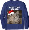 Rizz The Season Cat Meme Funny Christmas Long Sleeve T-Shirt