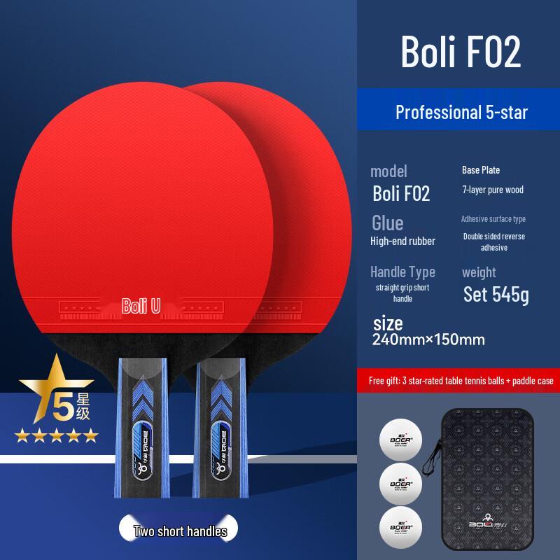 Bo Li Professionelles Tischtennis-Schläger-Set mit Schlägerhülle & Bällen