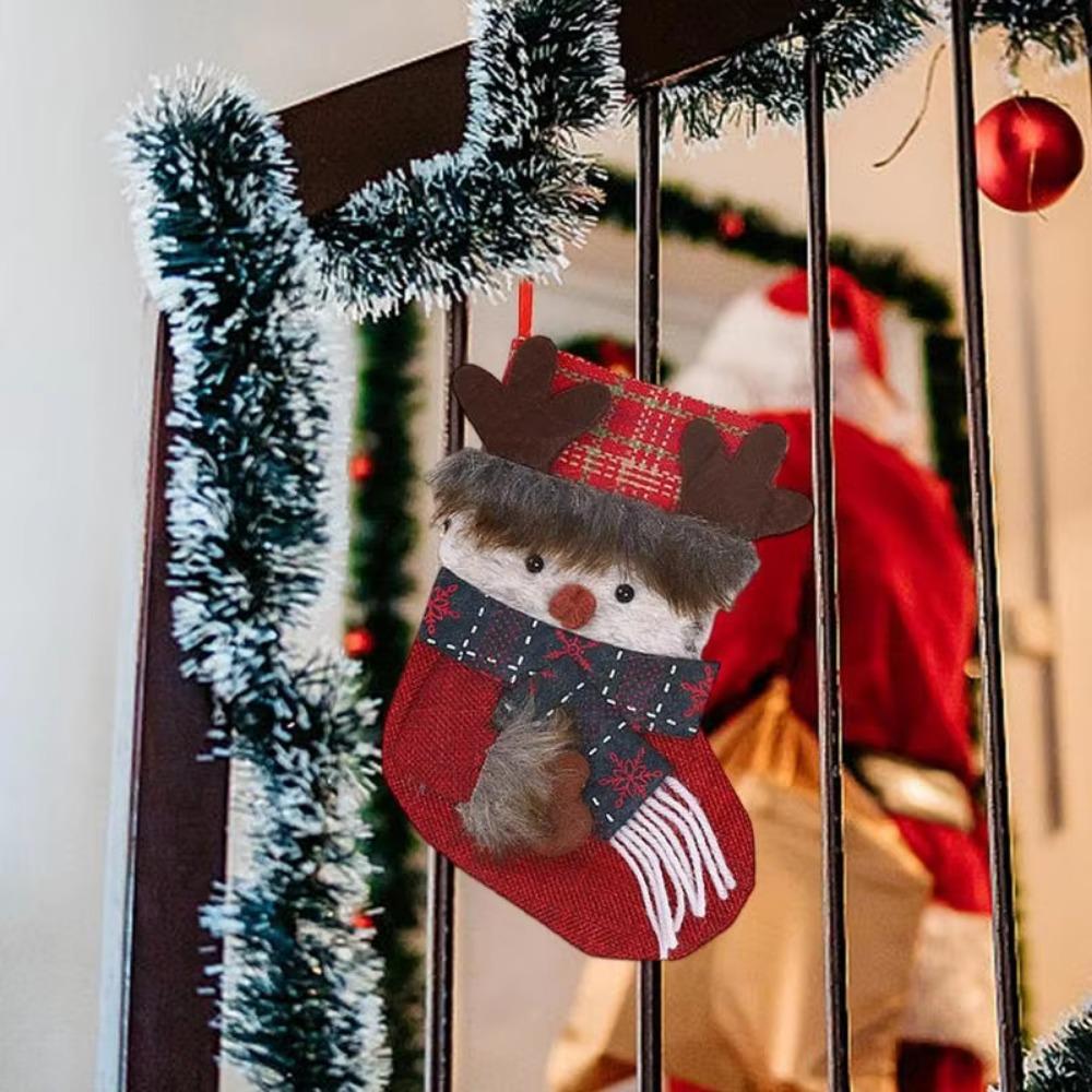 Handmade Christmas Sock Hanging Ornaments Cartoon Christmas Tree Pendant  Xmas Tree Decor