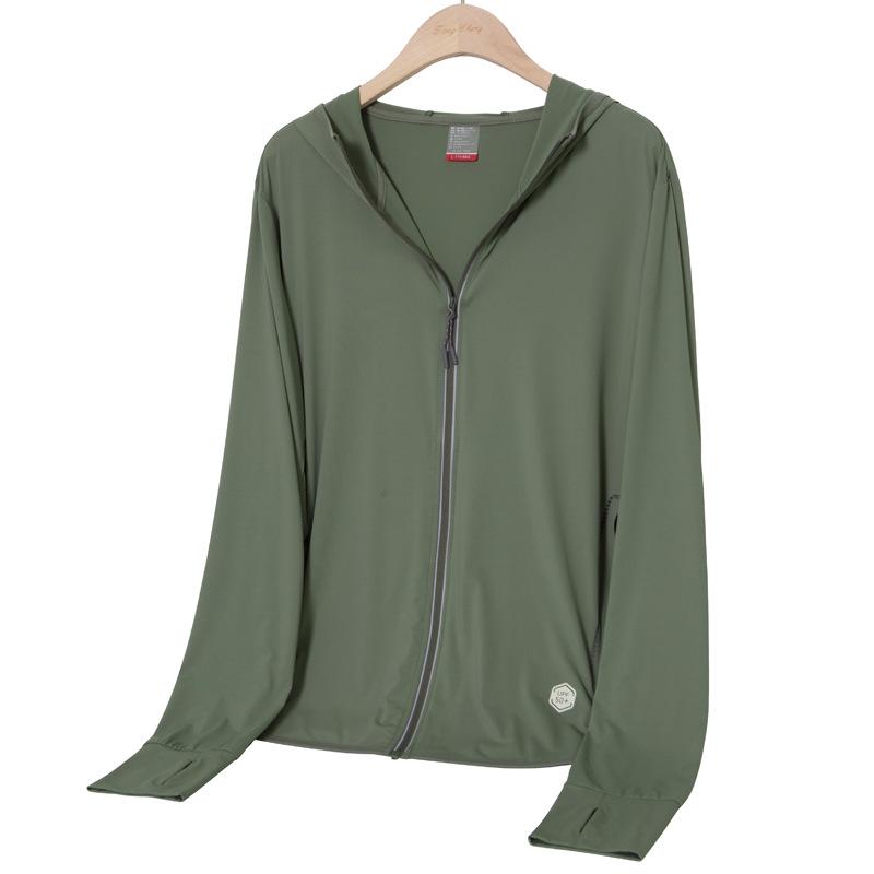 Unisex Lightweight UV Protection Summer Ice Silk Hooded Jacket for Outdoor Activities