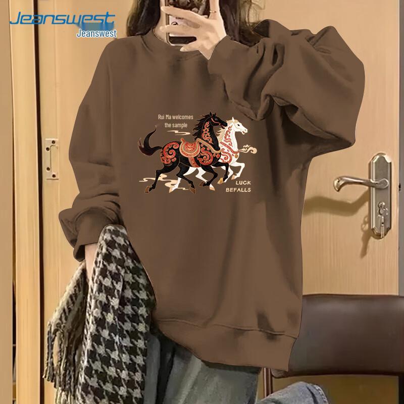 JEANSWEST Women s Relaxed Fit Fleece-Lined Sweatshirt 2XL